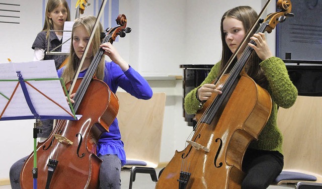 Die Mini Strings, die kleinen Streicher, hatten einen groen Auftritt.   | Foto: Rita Freidl