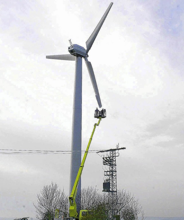 Die Windkraftanlage auf dem Auenberg   | Foto: sk