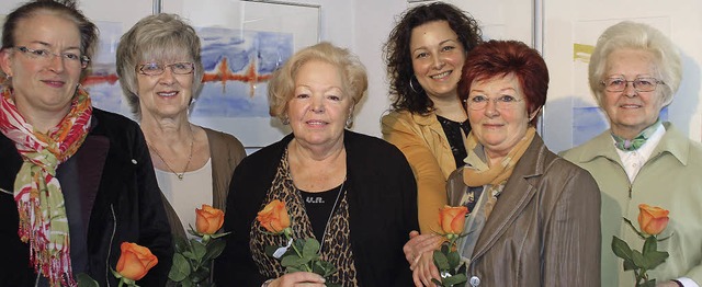 Die Malgruppe (von links): Susanne Rud...lie Decker-Maier und Inge Waldkircher   | Foto: Rita Freidl