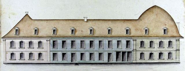 Bauzeichnung von 1819 zur Errichtung d...cht mehr existierender konomietrakt.   | Foto: Stadtachiv Freiburg