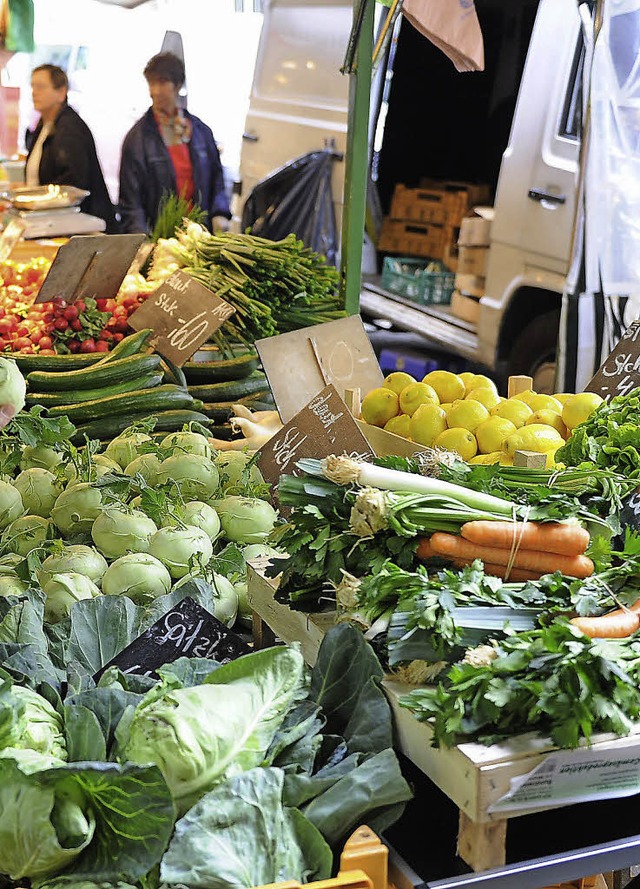 Bald auch schon in Reichenbach: ein Wochenmarkt   | Foto: dpa