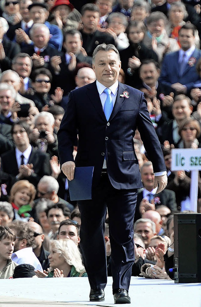 Viktor Orban im Wahlkampf   | Foto: AFP