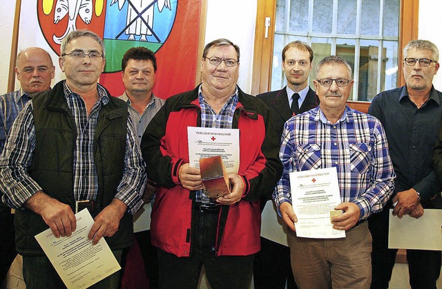 Blutspenderehrung in Kappel-Grafenhaus...25 mal) und Albrecht Bhrle (75 mal).   | Foto: Sandra DEcoux-Kone