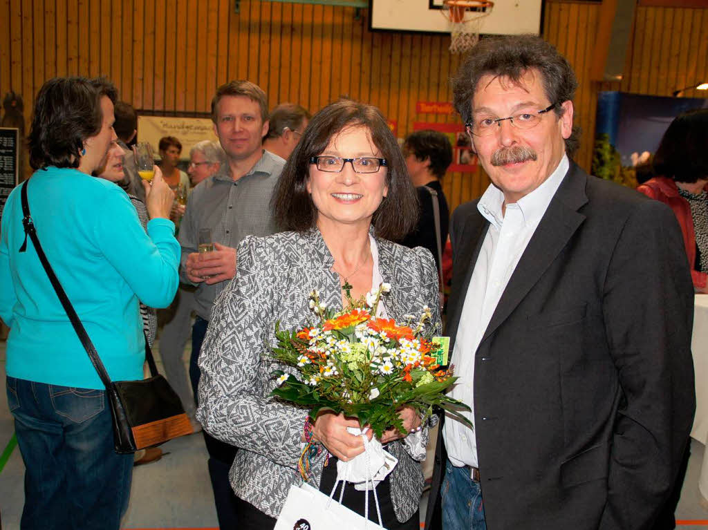 Naturheiltage in Endingen: Zur  Erffnung hatte Organisator Bernhard Steinhart (r.)  Renate Jitten als Referentin gewonnen.