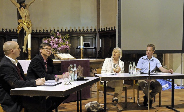 Das Podium (von links):  Jochen Waldma... Petra Wiesenberg, Martin Mllerleile   | Foto: W. Knstle