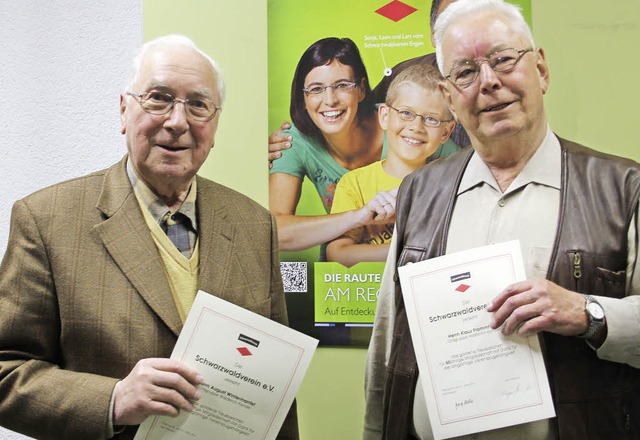 Die fr langjhrige Mitgliedschaft im ...ermantel (links) und Klaus Frommherz.   | Foto: Fotos: Stefanie Sigmund