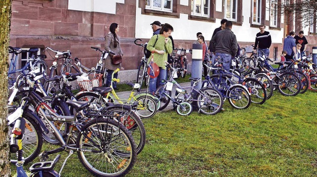 Fahrrder in allen Preisklassen wurden... beim Maulburger Rathaus feilgeboten.   | Foto: Privat