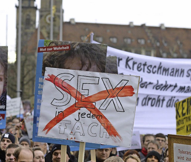 Anti-Bildungsplan-Demo Anfang Mrz in Stuttgart   | Foto: dpa