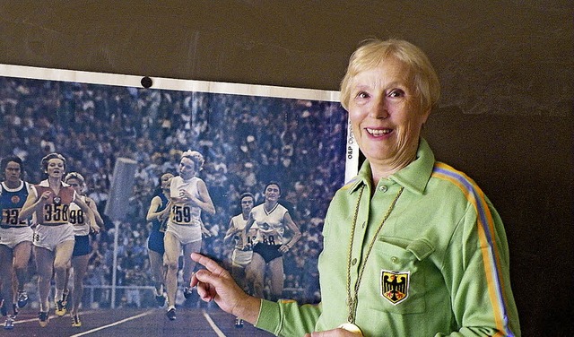 Damals und heute: Hildegard Falck-Kimm...Olympia-Sieg im 800-Meter-Lauf zeigt.   | Foto: privat