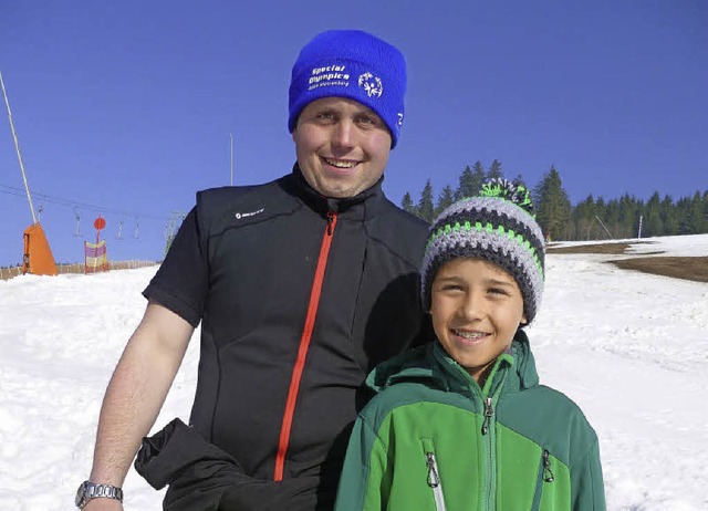 Lieben beide das Skirennen: Lias Cristian und David Pancke.   | Foto: privat