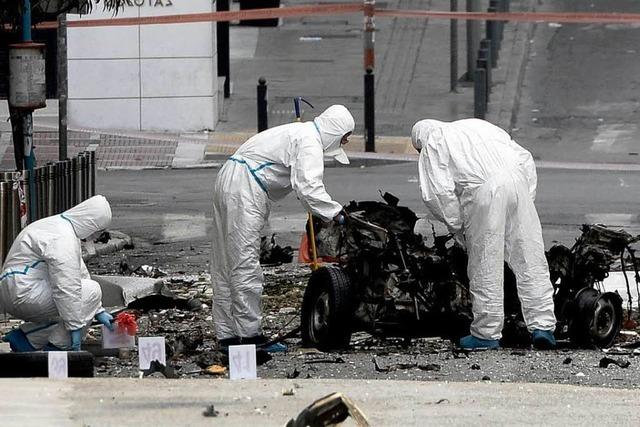 Vor Merkel-Besuch:Autobombe explodiert in Athen