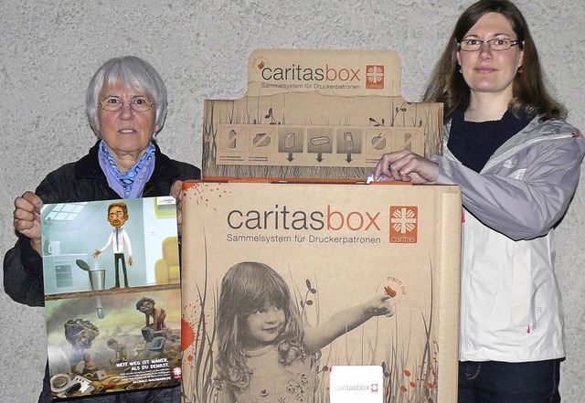 <Text>Vera Sollik (links) und Veronika...ie Caritas-Kampagne 2014  vor.</Text>   | Foto: Ute Aschendorf