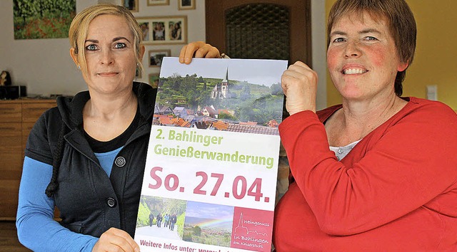 Marion und Monika Boos (von links) koo...inger Genieerwanderung am 27. April.   | Foto: Christiane Franz