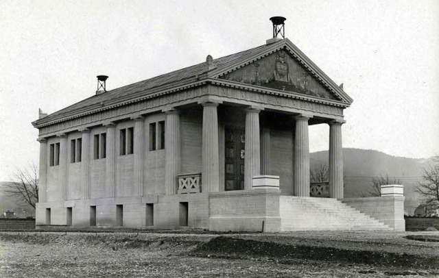 Das Freiburger Krematorium auf einer A...rtigstellung im Frhjahr 1914 entstand  | Foto: Stadtarchiv