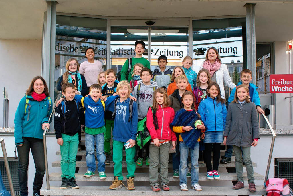 Die Klasse B3/4 der Reinhold-Schneider-Schule aus Freiburg mit ihrer Lehrerin Frau Anne-Sophie Perrier