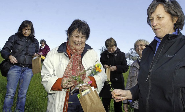 Kruterwanderung mit Monika Fischer (Mitte) auf dem Langenhard   | Foto: Heidi Fssel