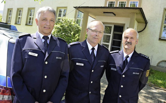 Knnen eine erfreuliche Kriminalstatis...imer Polizeirevierleiter Rudolf Steck.  | Foto: Andr Hnig
