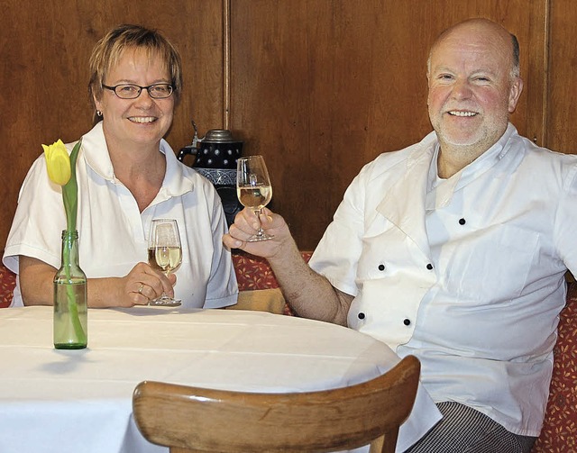 Gastronomen mit Leib und Seele: Kchenchef Peter Senn und  seine Frau Astrid   | Foto: Herbert Frey