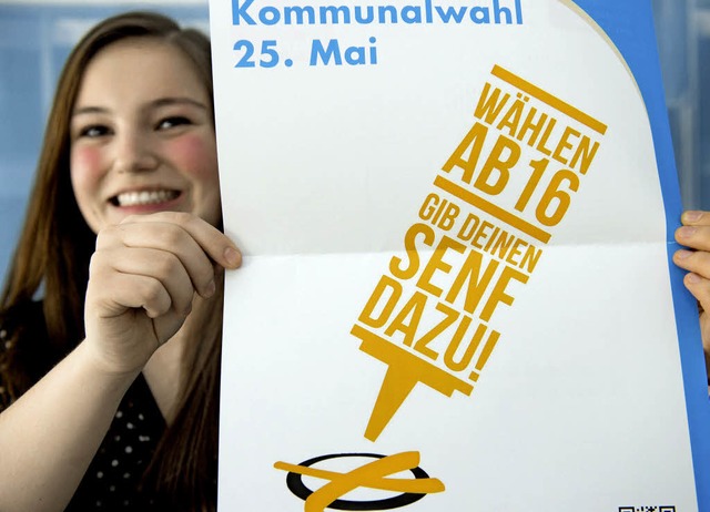 Jugendgerechte Slogans sollen die Erstwhler motivieren.   | Foto: dpa/Weibrod