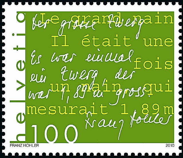 Franz Hohler wurde vor vier Jahren eine  Briefmarke gewidmet.  | Foto: Bildvorlage:  SCHWEIZER POST/PTT