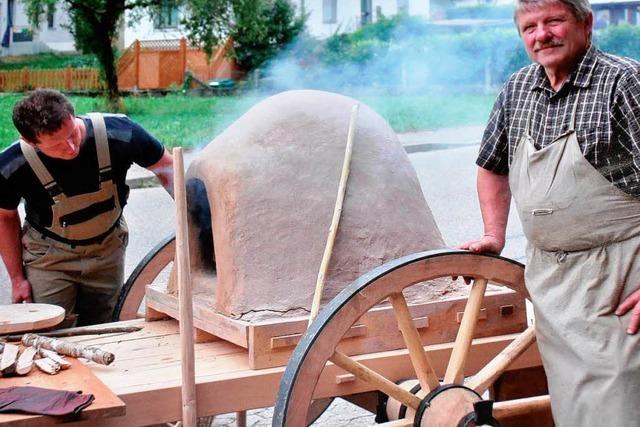 Bäckerwagen aus dem Mittelalter für Film nachgebaut