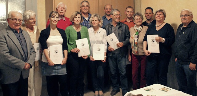 Ehrungen bei der TSG: Lothar Lutz, Han... Gnther, Horst Laukhart (von links).   | Foto: Monika Weber