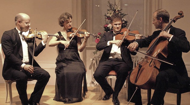 Das Mandelring Quartett spielte im Bon...r Schloss Schubert und Schostakowitsch  | Foto: Karin Stckl-Steinebrunner