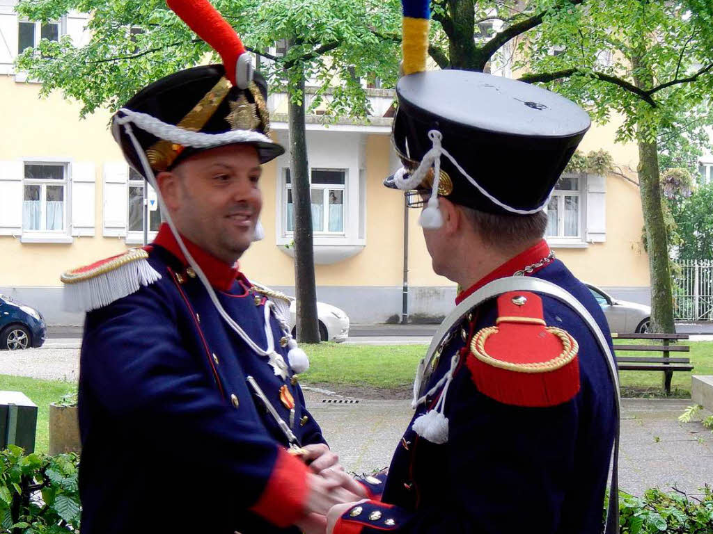 Clemens Strr (links) ist seit 25 Jahren bei der Brgerwehr und wurde geehrt.