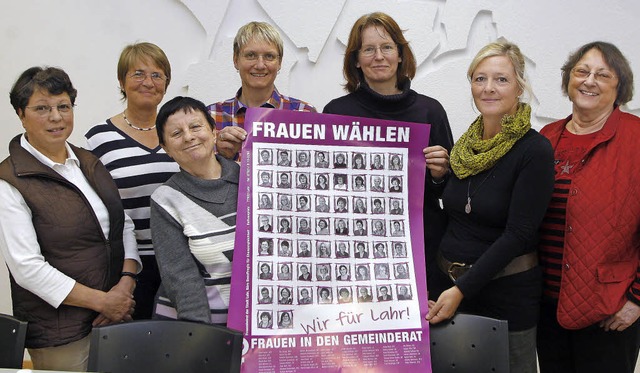 Parteibergreifende Wahlwerbung fr Fr...ahl kandidierenden Frauen prsentiert.  | Foto: heidi fssel