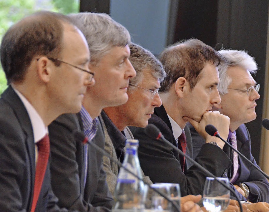 Thomas Osberghaus (von links), Flavio ...uf dem Podium. Es fehlt Joachim Simon.  | Foto: Ralf H. Dorweiler