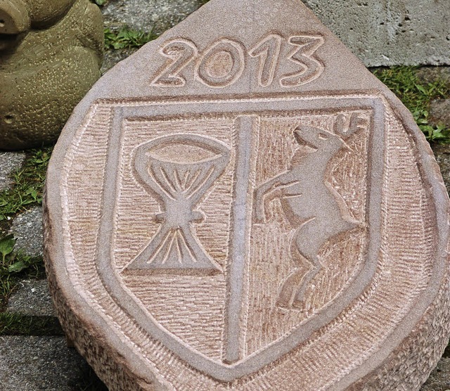 Das Wappen von Frhnd &#8211; aus Stein gehauen.   | Foto: Felix Held