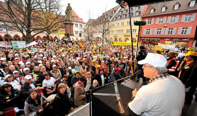 IG Bohr bei einer Kundgebung in Freiburg im November 2009  | Foto: Michael Bamberger
