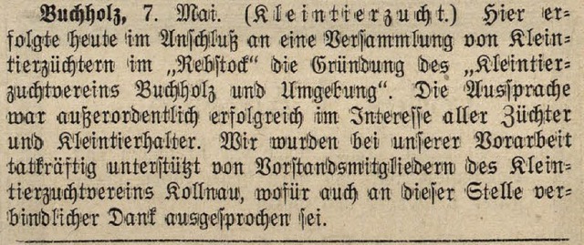 In einem kleinen Beitrag wurde 1939 b...r Waldkircher Volkszeitung berichtet.   | Foto: Stadtarchiv