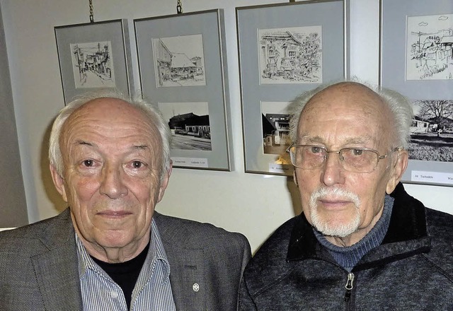 Ausstellungsmacher Richard Braun (rechts), Lothar Fritsch.   | Foto: Lauffer