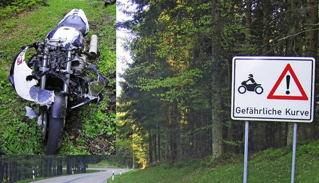 Spannende Kurven, aber auch gefhrlich...ndel mssen Motorradfahrer aufpassen.   | Foto: Polizeiprsidium Freiburg