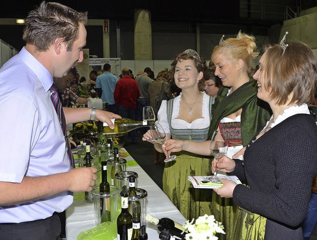 Zur Badischen Weinmesse drfen natrli... Weinhoheiten am Samstag in Offenburg.  | Foto: bz