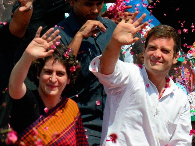 Im Wahlkampf: Priyanka und Rahul Gandhi  | Foto: AFP