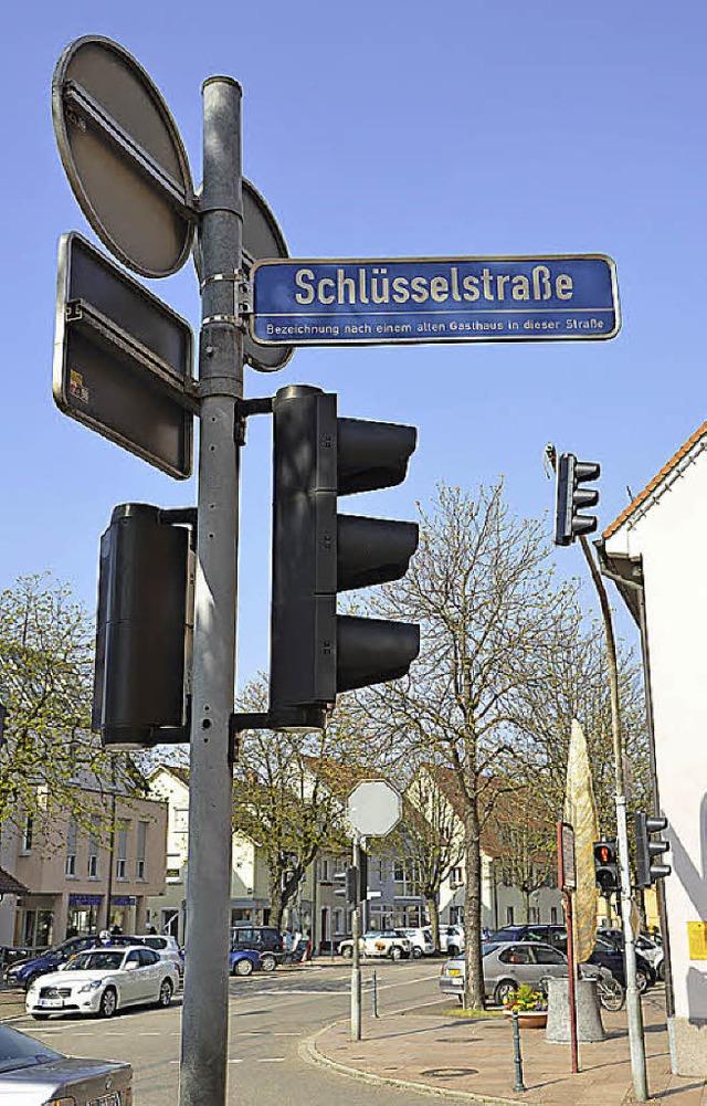 Die Kreuzung Breisacher Strae/ Schlsselstrae soll einen Kreisel erhalten.   | Foto: Jacob