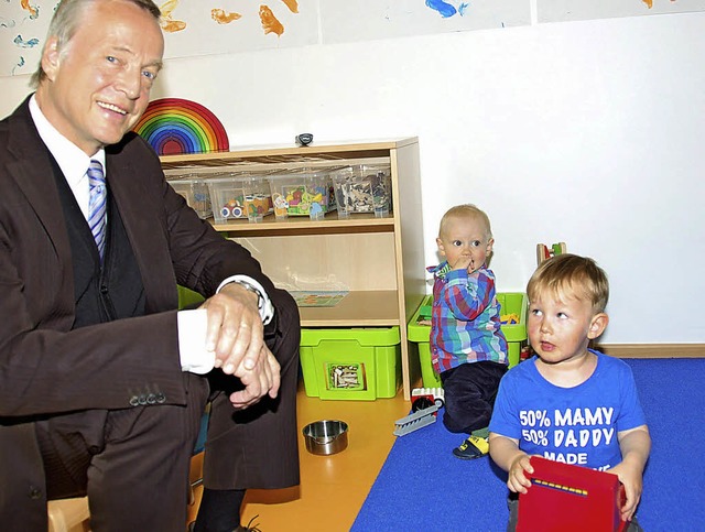 Mit viel Charme bedankten sich die Kle... fr den neuen Kindergarten Tulpenbaum  | Foto: Andrea Steinhart