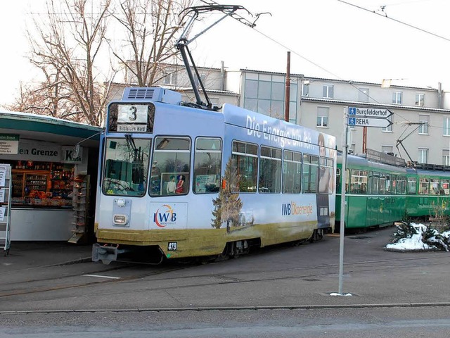 Die heutige Endhaltestelle im Basler Westen  wird aufgehoben.   | Foto: Guy Greder