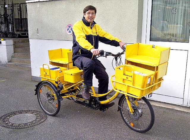 Die E-Trikes sind bei den Postboten de...hof Briefe zustellt, ist  begeistert.   | Foto: Privat