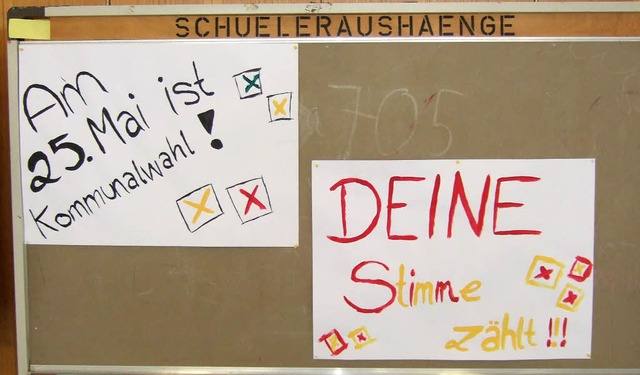 Ein buntes politisches Engagement zeigen die Schler vom Faust-Gymnasium.  | Foto: R. Ruther