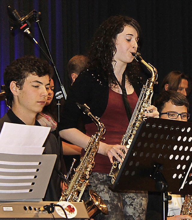 Das Saxophonregister hatte viele Gelegenheiten, solistisch zu glnzen.   | Foto: Rita Freidl
