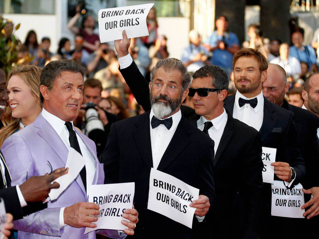 Sylvester Stallone, Mel Gibson und Antonio Banderas fordern: „Bring back our girls.“