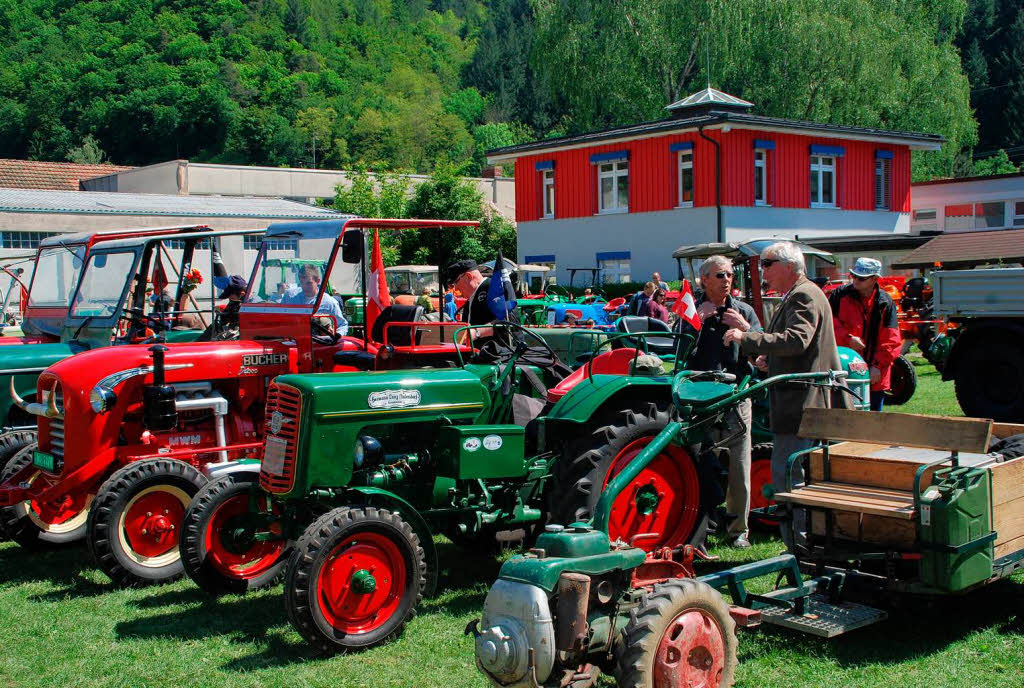 Etwa 230 Oldtimer-Traktoren und einige Autos und Motorroller glnzten am Sonntag, 18. Mai 2014, um die Wette.