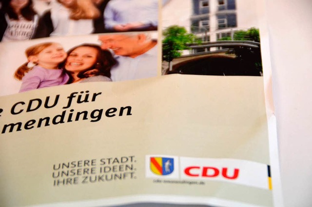Das Wappen der Stadt prangt auf dem CDU-Werbeflyer, wo es nicht hingehrt.   | Foto: Walser