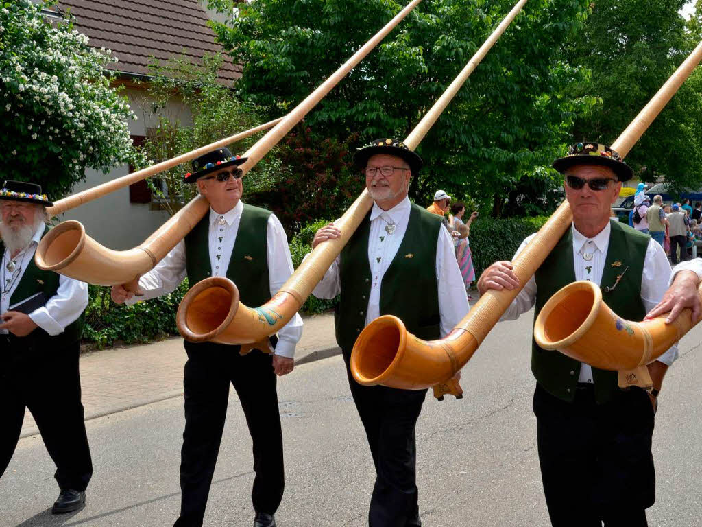 Rund 800 Teilnehmer waren beim groen Jubilumsumzug der WG Wolfenweiler auf den Beinen.