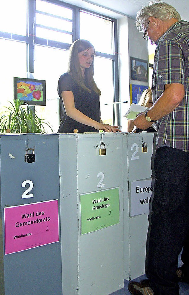 Beim Wahlgang in der Otto-Raupp-Schule  | Foto: Frank Kiefer