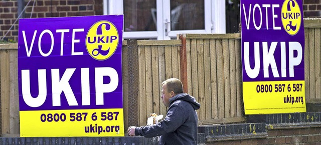 Die europafeindliche britische Ukip-Pa...istrict von Bognor Regis 42,5 Prozent.  | Foto: AFP