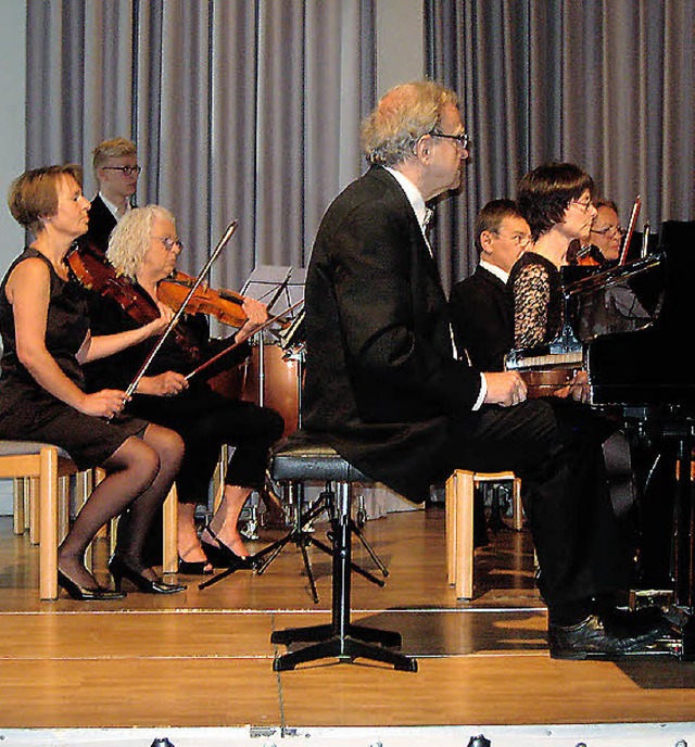 Michael Leuschner und Streicher des Sinfonieorchester Emmendingen  | Foto: Hildegard Karig